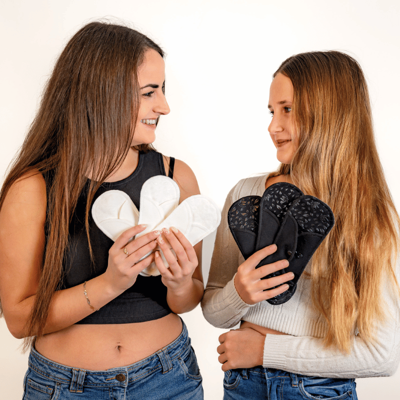 Non-Slip Reusable Period Pads for Teen Girls (S+M, 6-Pack) - Safari