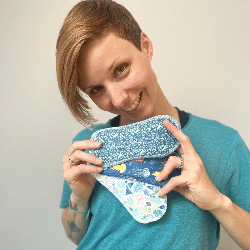 Non-Slip Reusable Period Pads for Teen Girls (S+M, 6-Pack) - Coastal