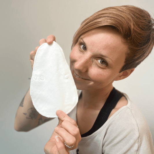 Organic Cotton EcoComfort Reusable Panty Liners for Women & Teens (Tanga, 7-Pack) - Plain White