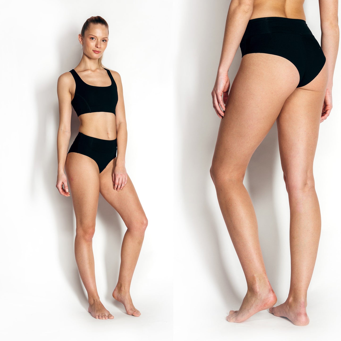 Bamboo Brazilian Underwear;, Panties for Women; MADE IN EU; BONUS 3-Pack Bamboo Reusable Sanitary Pantyliners with Wings FREE