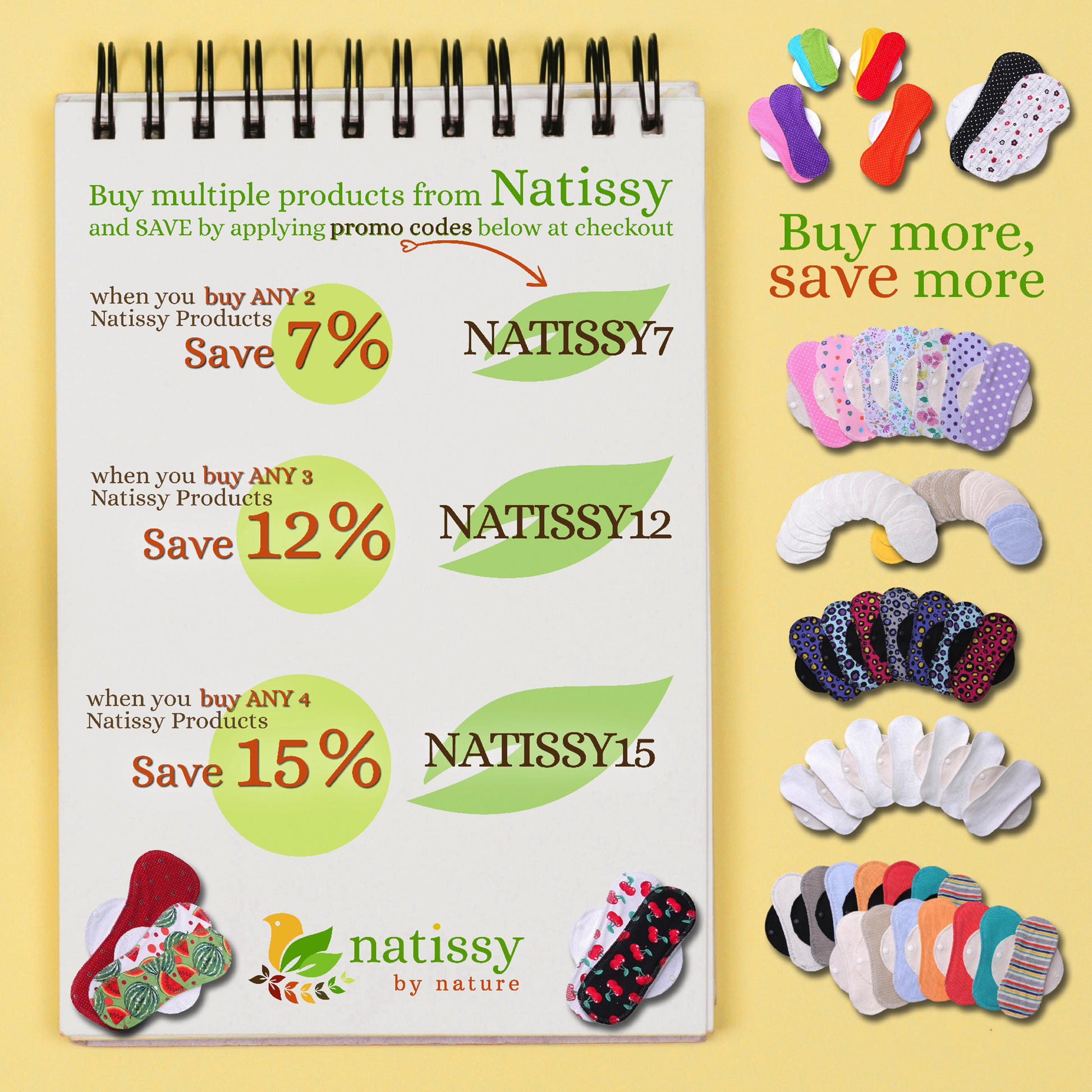 Washable Organic Cotton Nursing Breast Pads, 14-Pack of Soft Reusable Breastfeeding Pads; Eco Friendly Leak Proof Nipple Cloth for Mothers with Sensitive Skin; Laundry & Storage bags; Baby Shower Gift