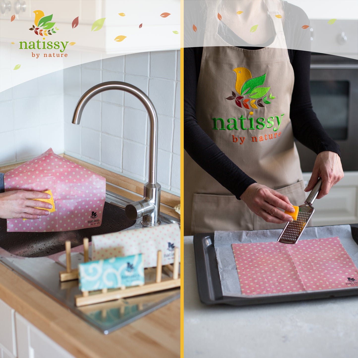 Beeswax Wraps, 1 Meter Roll of Reusable Organic Waxed Food Storage Cloth, Sustainable Plastic Free Bowl Cover & Eco-Friendly Wax Sandwich Wrapper, Zero Waste Cling Film Alternative for Cheese, Fruits