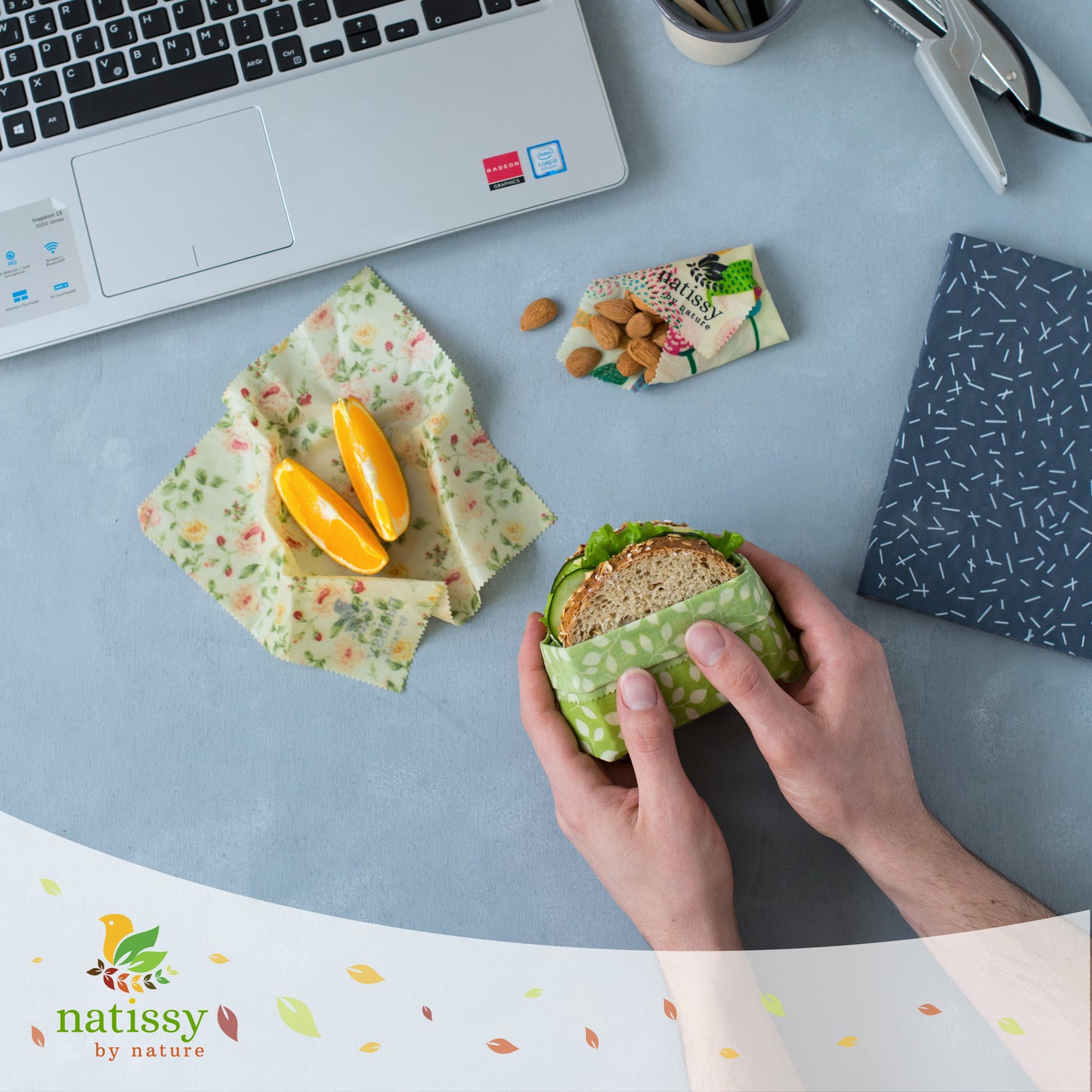 Beeswax Wraps, 1 Meter Roll of Reusable Organic Waxed Food Storage Cloth, Sustainable Plastic Free Bowl Cover & Eco-Friendly Wax Sandwich Wrapper, Zero Waste Cling Film Alternative for Cheese, Fruits