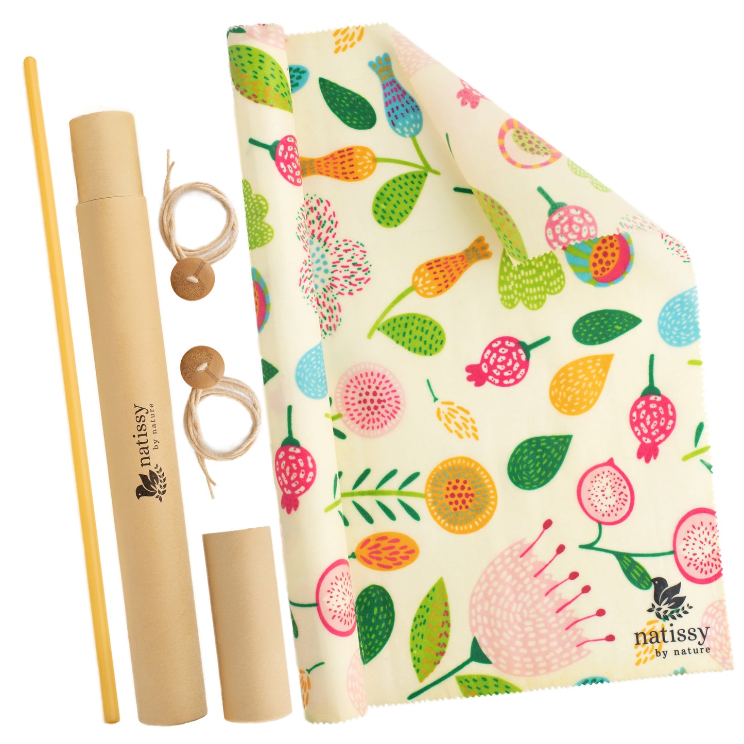 Beeswax Wraps, 1 Meter Roll of Reusable Organic Waxed Food Storage Cloth, Sustainable Plastic Free Bowl Cover & Eco-Friendly Wax Sandwich Wrapper, Zero Waste Cling Film Alternative for Cheese, Fruits