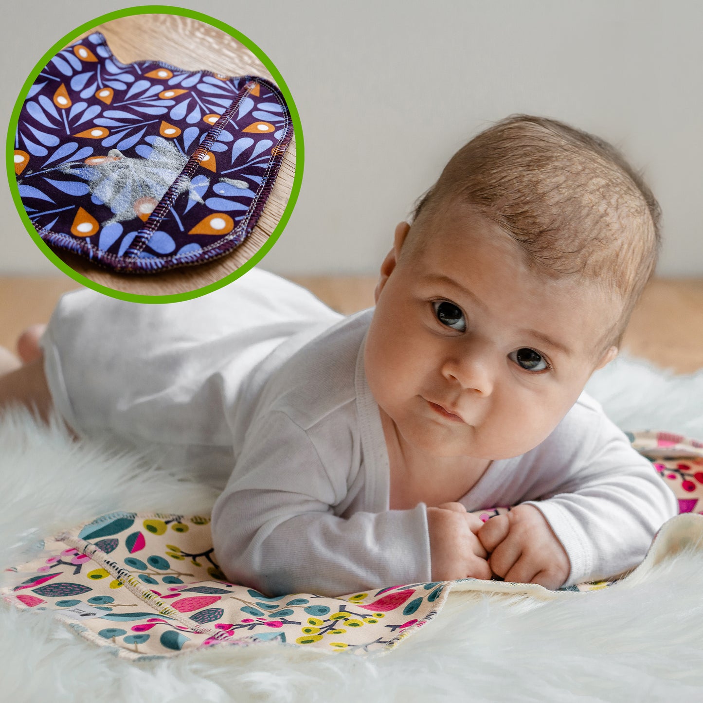 Baby Burp Cloths, 3-Pack of Double Layered Organic Cotton Milk Spit Up Towels for Newborns MADE IN EU, Extra Soft Bib and Absorbent Burping Rags, Quick Drying Receiving Blankets for Girls and Boys
