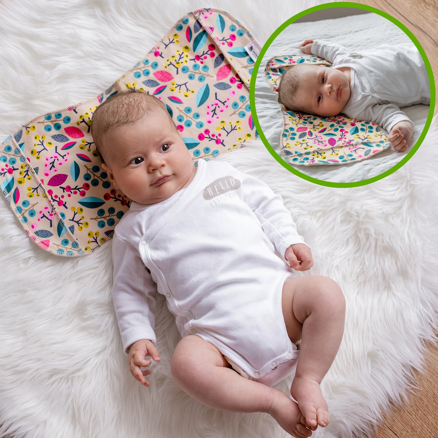 Baby Burp Cloths, 3-Pack of Double Layered Organic Cotton Milk Spit Up Towels for Newborns MADE IN EU, Extra Soft Bib and Absorbent Burping Rags, Quick Drying Receiving Blankets for Girls and Boys