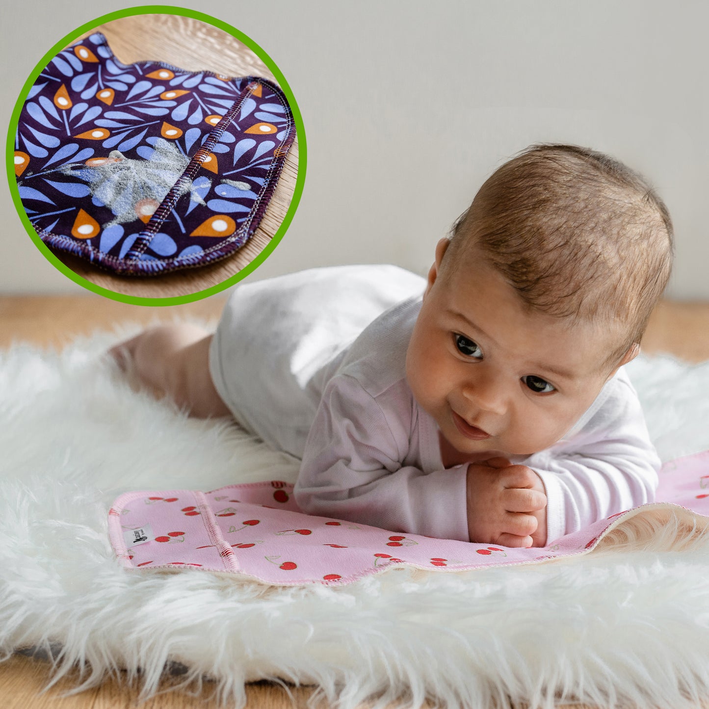 Baby Burp Cloths, 3-Pack of Double Layered Organic Cotton Milk Spit Up Towels for Newborns MADE IN EU, Extra Soft Bib and Absorbent Burping Rags, Quick Drying Receiving Blankets for Girls and Boys
