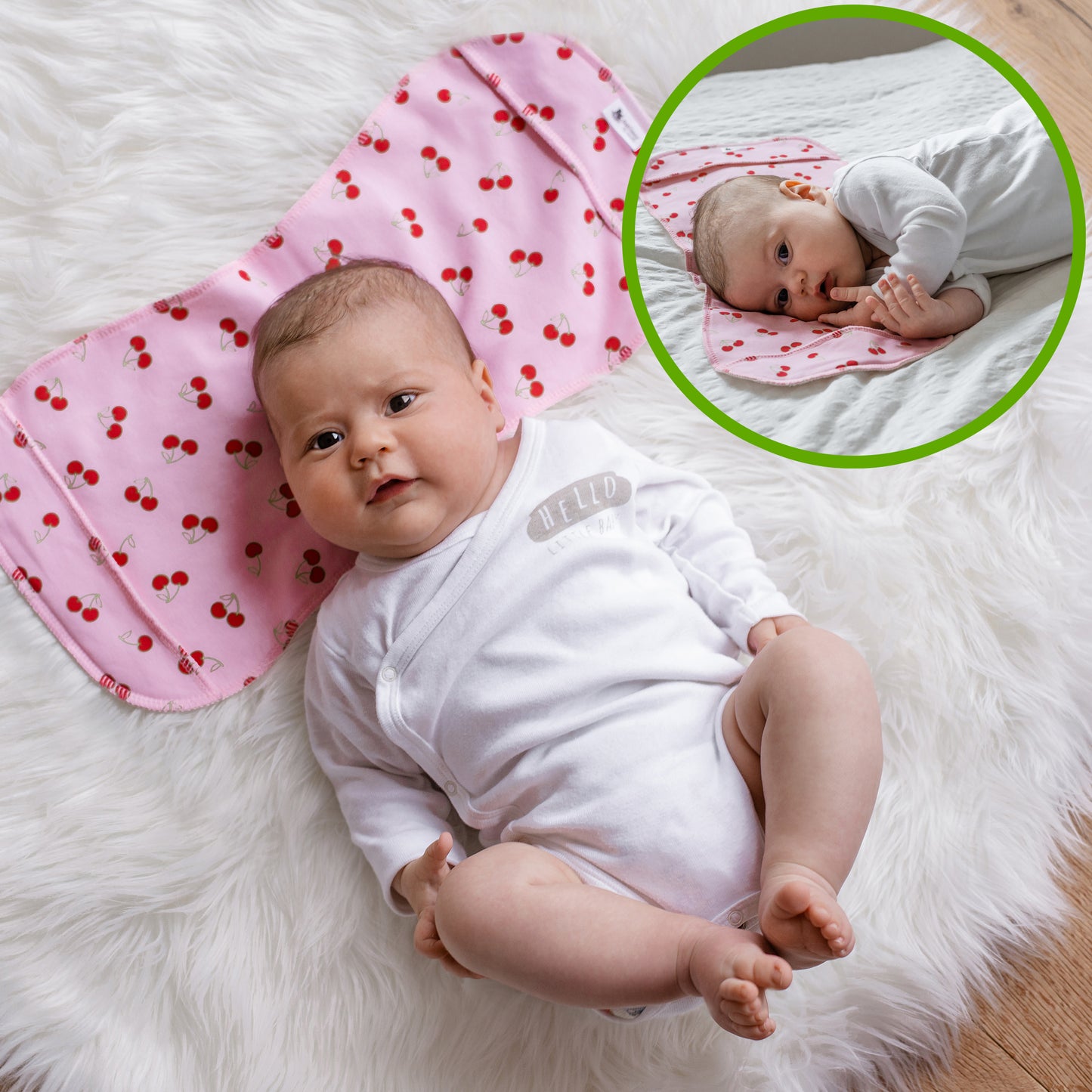 Baby Burp Cloths, 3-Pack of Double Layered Organic Cotton Milk Spit Up Towels for Newborns MADE IN EU, Extra Soft Bib and Absorbent Burping Rags, Quick Drying Receiving Blankets for Girls and Boys