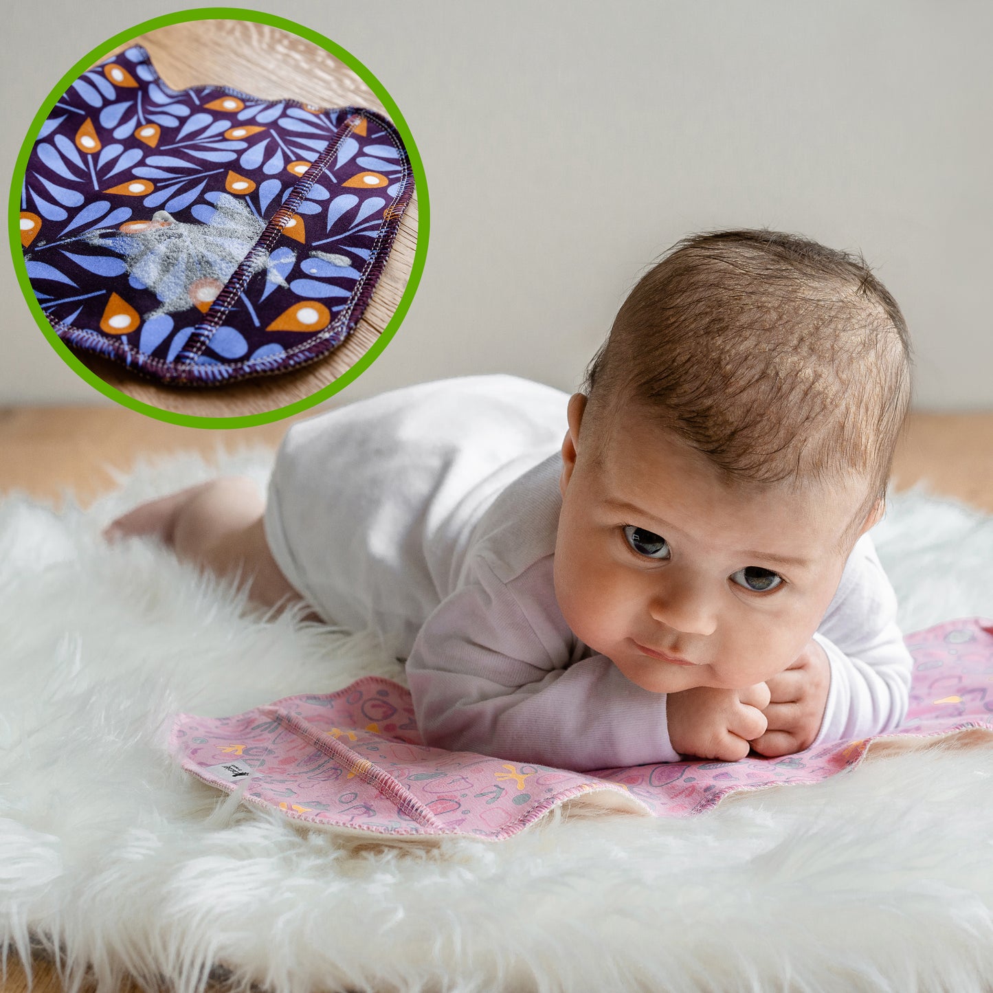 Baby Burp Cloths, 3-Pack of Double Layered Organic Cotton Milk Spit Up Towels for Newborns MADE IN EU, Extra Soft Bib and Absorbent Burping Rags, Quick Drying Receiving Blankets for Girls and Boys