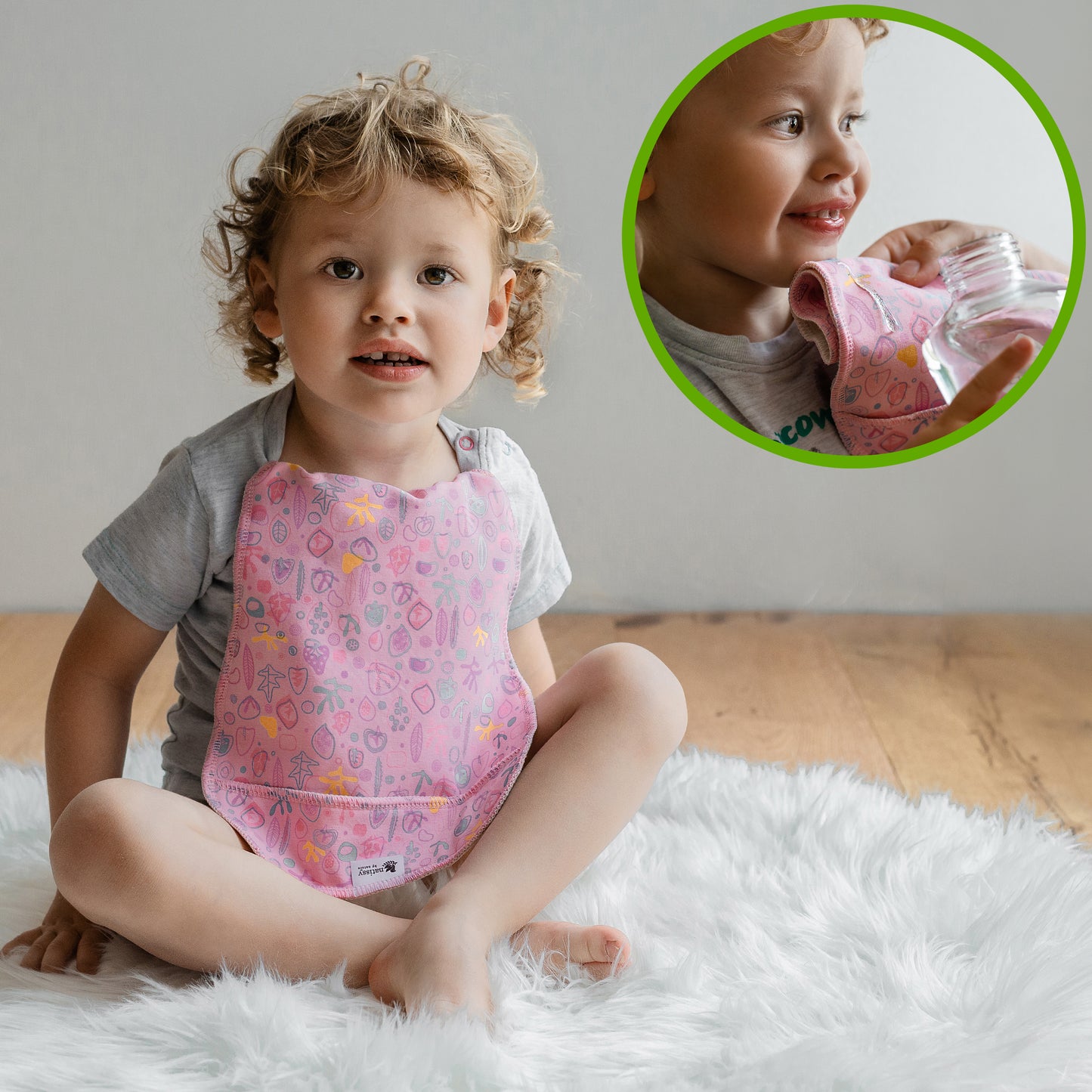 Baby Burp Cloths, 3-Pack of Double Layered Organic Cotton Milk Spit Up Towels for Newborns MADE IN EU, Extra Soft Bib and Absorbent Burping Rags, Quick Drying Receiving Blankets for Girls and Boys