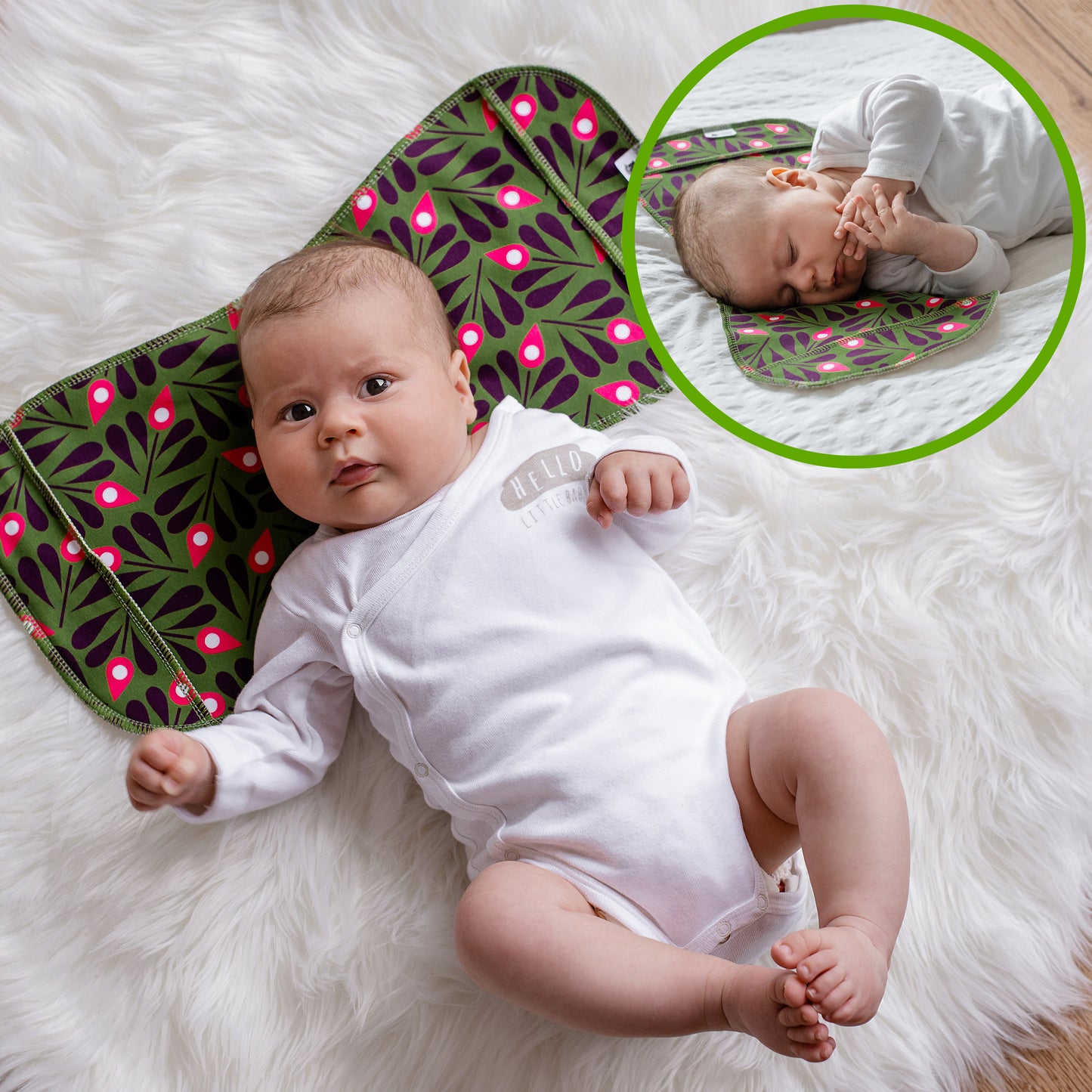 Baby Burp Cloths, 3-Pack of Double Layered Organic Cotton Milk Spit Up Towels for Newborns MADE IN EU, Extra Soft Bib and Absorbent Burping Rags, Quick Drying Receiving Blankets for Girls and Boys