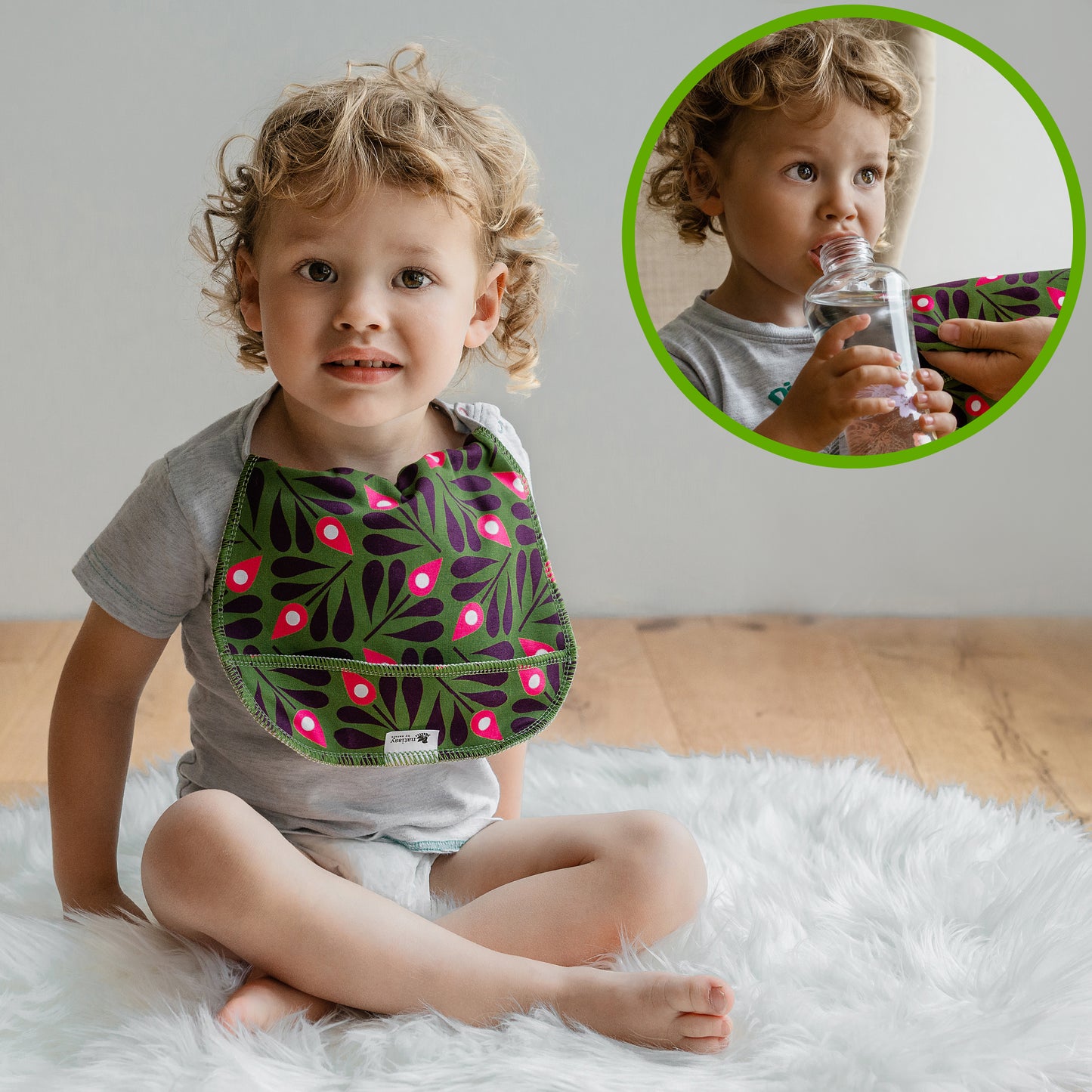 Baby Burp Cloths, 3-Pack of Double Layered Organic Cotton Milk Spit Up Towels for Newborns MADE IN EU, Extra Soft Bib and Absorbent Burping Rags, Quick Drying Receiving Blankets for Girls and Boys