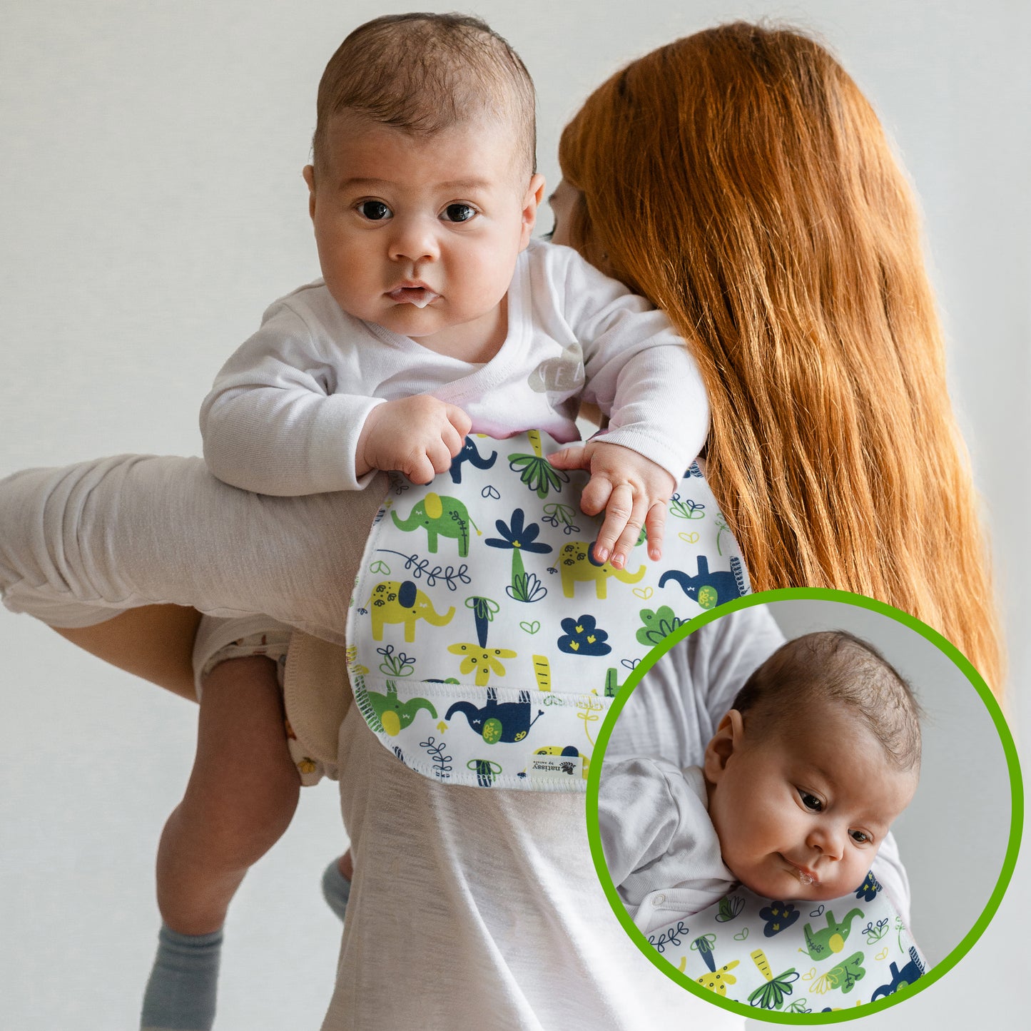 Baby Burp Cloths, 3-Pack of Double Layered Organic Cotton Milk Spit Up Towels for Newborns MADE IN EU, Extra Soft Bib and Absorbent Burping Rags, Quick Drying Receiving Blankets for Girls and Boys