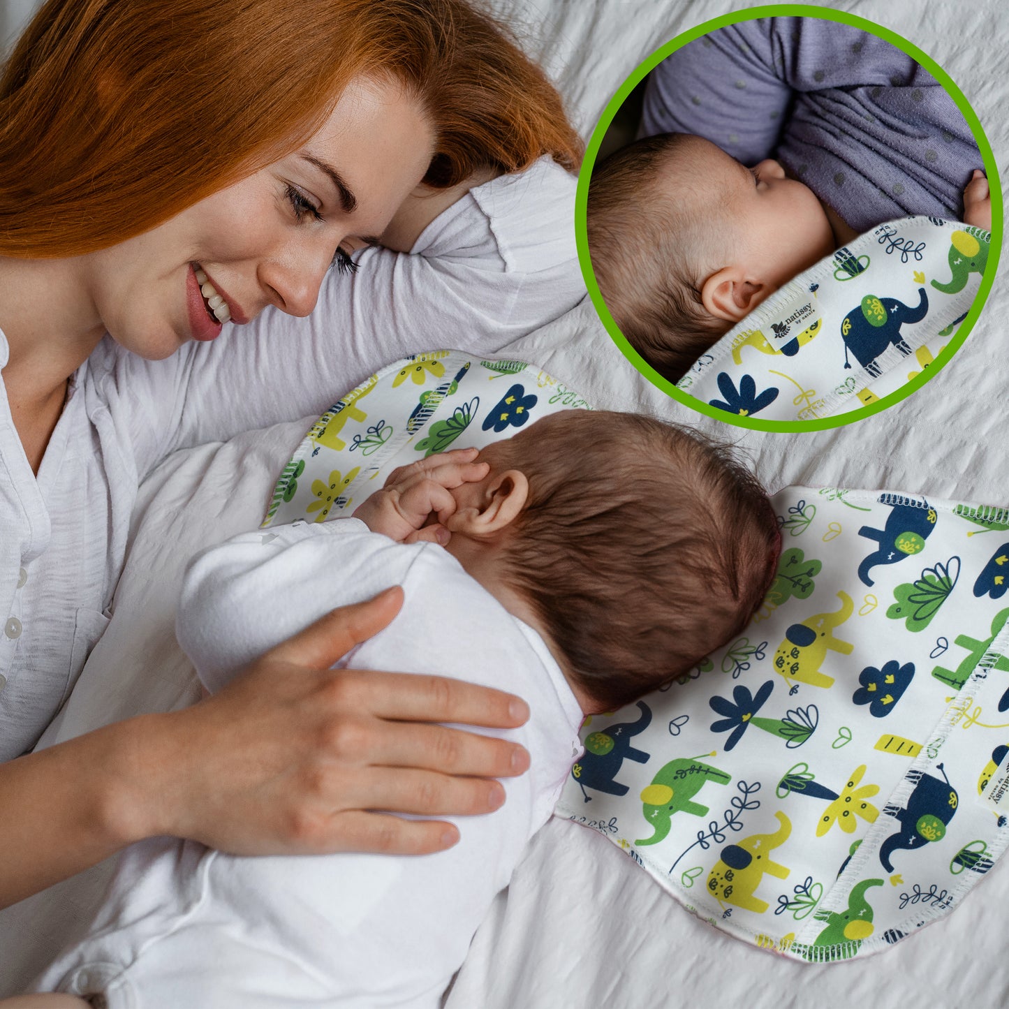 Baby Burp Cloths, 3-Pack of Double Layered Organic Cotton Milk Spit Up Towels for Newborns MADE IN EU, Extra Soft Bib and Absorbent Burping Rags, Quick Drying Receiving Blankets for Girls and Boys