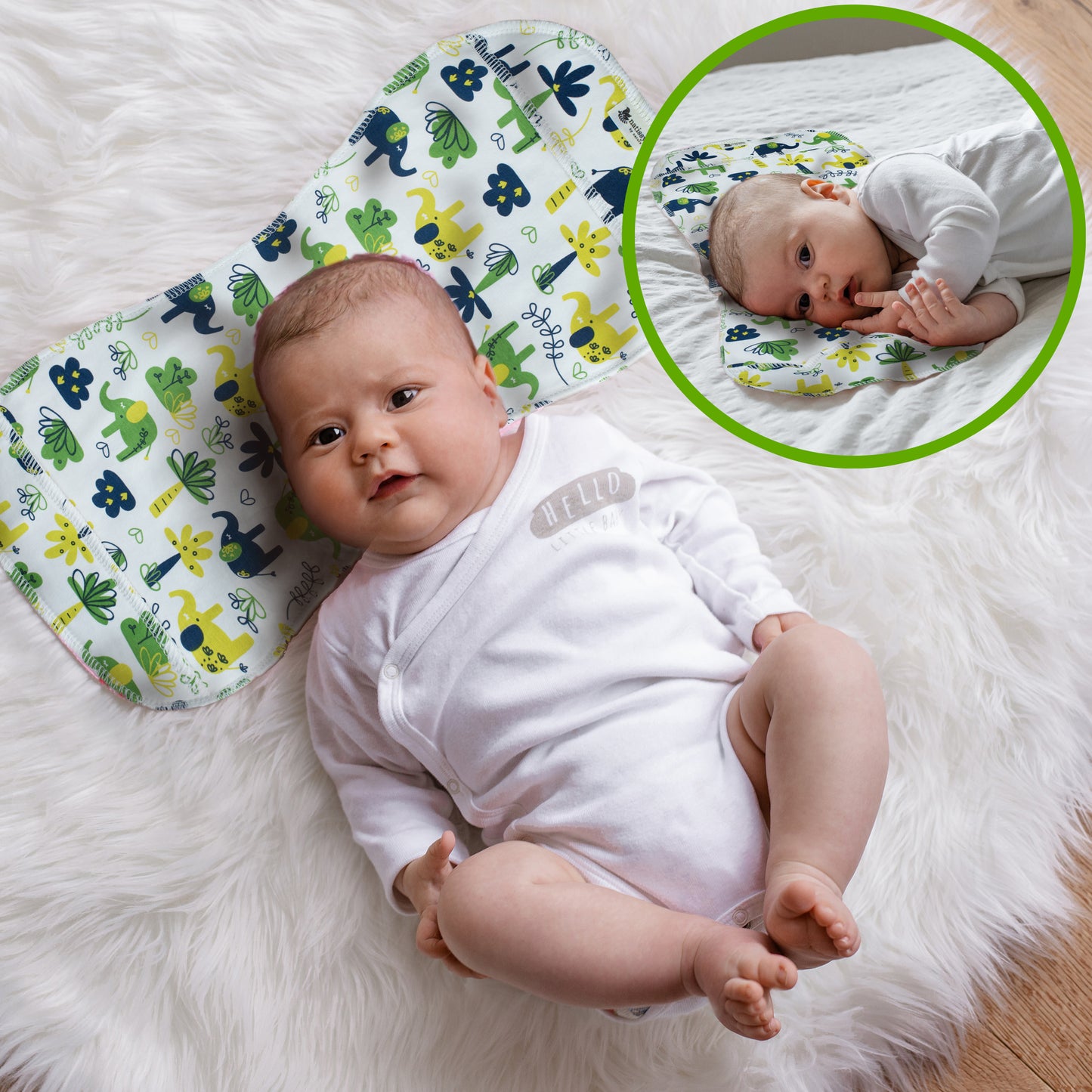 Baby Burp Cloths, 3-Pack of Double Layered Organic Cotton Milk Spit Up Towels for Newborns MADE IN EU, Extra Soft Bib and Absorbent Burping Rags, Quick Drying Receiving Blankets for Girls and Boys