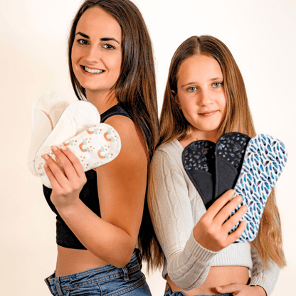 Non-Slip Reusable Panty Liners for Teen Girls (Small, 7-Pack) - Rainbow Glow