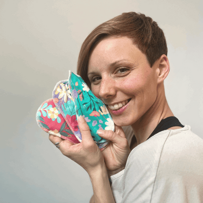 Non-Slip Premium Reusable Panty Liners for Women & Teens (S, 7-Pack) - Flora