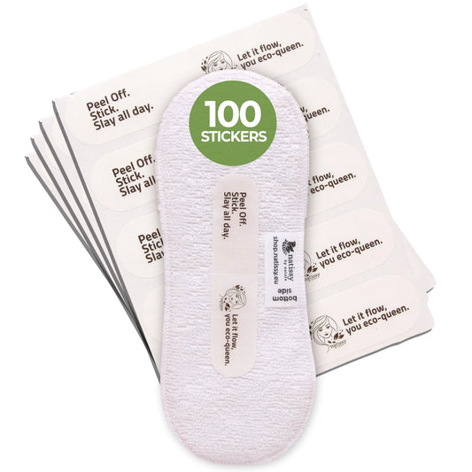 Adhesive Stickers for Wingless Reusable Period Pads & Panty Liners (100-Pack) – Dermatologically Tested Attachment Tape