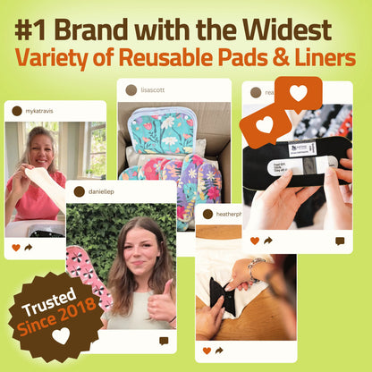 Adhesive Stickers for Wingless Reusable Period Pads & Panty Liners (100-Pack) – Dermatologically Tested Attachment Tape