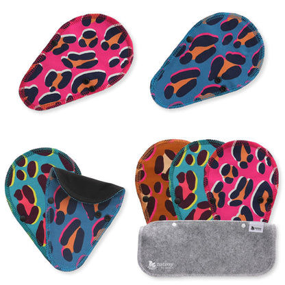 Reusable Panty liners, 7-Pack of Organic Cotton Reusable Sanitary Pantyliners with Wings; MADE IN EU; for Vaginal Discharge and Everyday Cleanliness; Non-irritating, Anti-allergic, Antibacterial; for Daily Usage and in case of White Discharge; Washable Cloth Pads w/o Chemicals; Reusable Liners