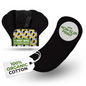 Non-Slip Organic Reusable Panty Liners for Women & Teens (Small, 7-Pack) - Plain Black Wingless