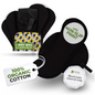 Non-Slip Organic Reusable Period Pads for Light Flow (S+M, 6-Pack) - Plain Black