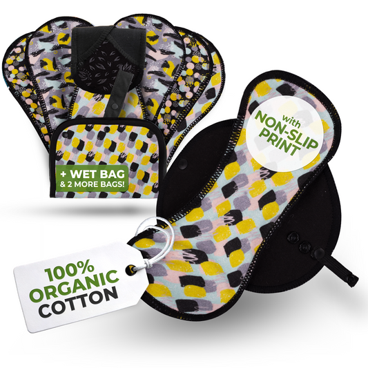 Non-Slip Organic Reusable Panty Liners for Women & Teens (Medium, 7-Pack) - Instinct