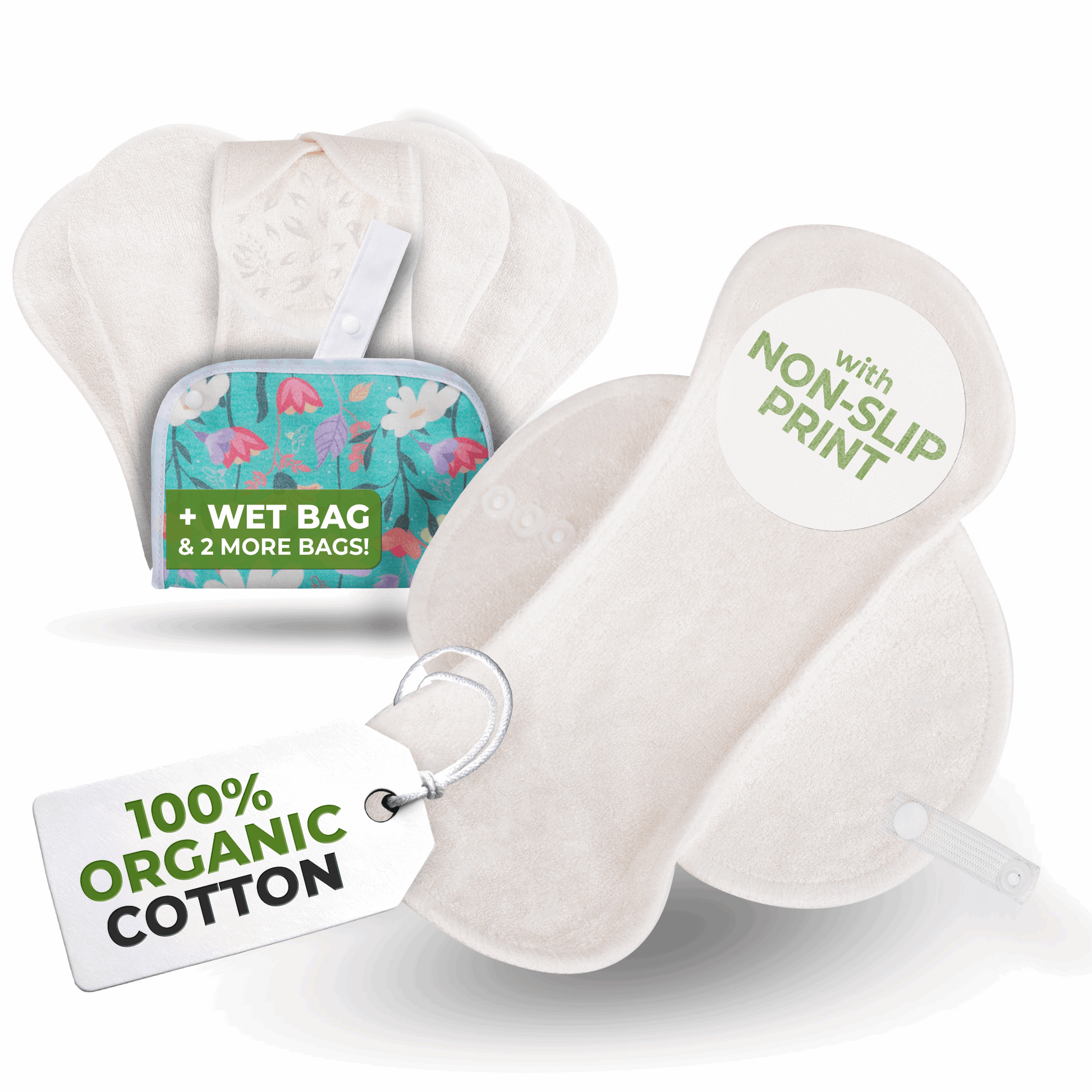 Non-Slip Premium Reusable Panty Liners for Women & Teens (S, 7-Pack) - Snow Queen