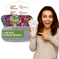 Wingless Camel Toe Panty Liners with Adhesive Sticker (TANGA, 7-Pack) - Flower