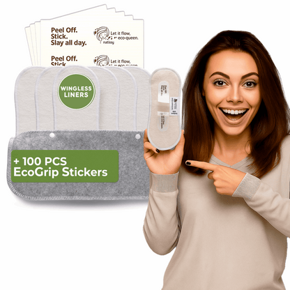 Wingless Reusable Panty Liners with Adhesive Sticker (MEDIUM, 7-Pack) - Bamboo