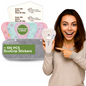 Wingless Camel Toe Panty Liners with Adhesive Sticker (TANGA, 7-Pack) - Pastel