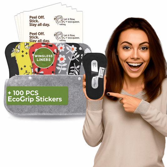 Wingless Camel Toe Panty Liners with Adhesive Sticker (Small, 7-Pack) - Lemon