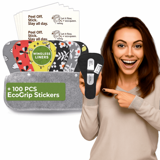 Wingless Camel Toe Panty Liners with Adhesive Sticker (TANGA, 7-Pack) - Lemon