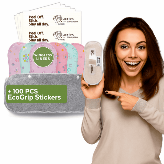 Wingless Reusable Panty Liners with Adhesive Sticker (SMALL, 7-Pack) - Pastel