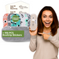 Wingless Reusable Panty Liners with Adhesive Sticker (MEDIUM, 7-Pack) - Flower