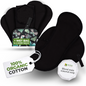 Organic Cotton EcoComfort Reusable Period Pads for Heavy Flow & Incontinence (L+XL, 6-Pack) - Plain Black