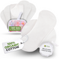 Organic Cotton EcoComfort Reusable Period Pads for Heavy Flow & Incontinence (L+XL, 6-Pack) - Plain White