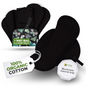 Organic Cotton EcoComfort Reusable Period Pads for Light Flow (S+M, 6-Pack) - Plain Black
