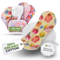 Organic Cotton EcoComfort Reusable Period Pads for Light Flow (S+M, 6-Pack) - Blossom