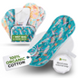Organic Cotton EcoComfort Reusable Period Pads for Light Flow (S+M, 6-Pack) - Monstera