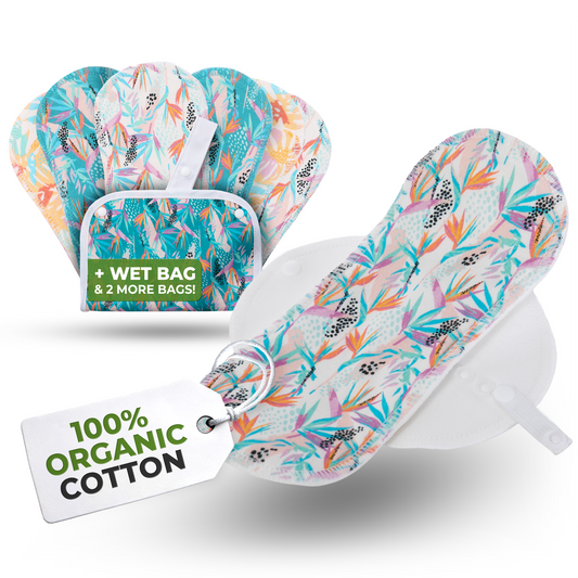 Organic Cotton EcoComfort Reusable Panty Liners for Women & Teens (Small, 7-Pack) -  Monstera