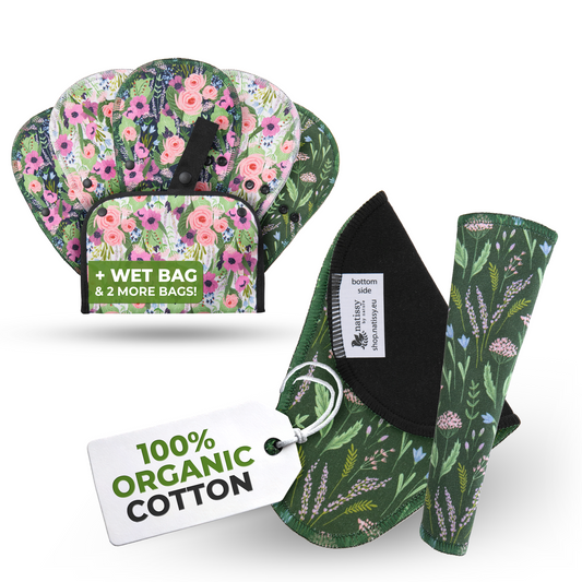 Organic Cotton EcoComfort Reusable Panty Liners for Women & Teens (Tanga, 7-Pack) -  Botanical