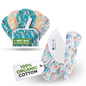 Organic Cotton EcoComfort Reusable Panty Liners for Women & Teens (Tanga, 7-Pack) - Monstera