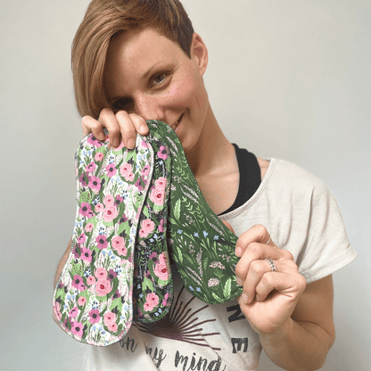 Organic Cotton EcoComfort Reusable Period Pads for Heavy Flow & Incontinence (L+XL, 6-Pack) - Botanical