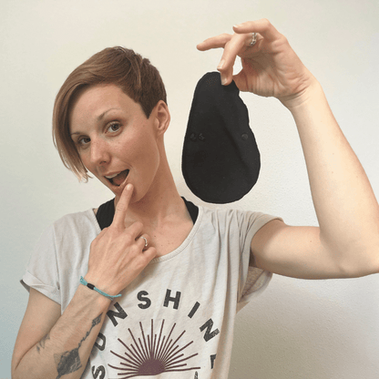Non-Slip Organic Reusable Panty Liners for Women & Teens (Tanga, 7-Pack) - Plain Black