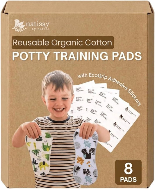 Reusable Potty Training Pads, All-in-One Set (Daily + Secure Fit, 8-Pack)