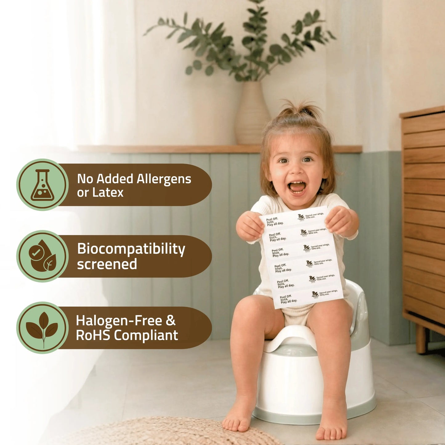 EcoGrip Adhesive Sticker Refills for Reusable Potty Training Pads (100-Pack)