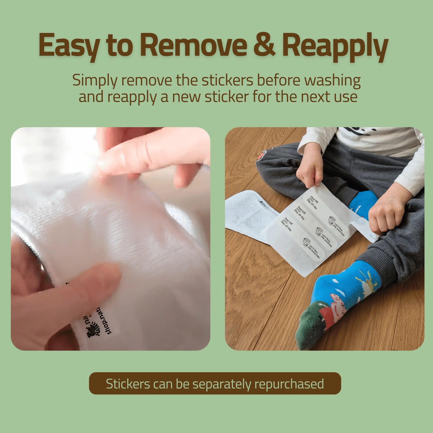 EcoGrip Adhesive Sticker Refills for Reusable Potty Training Pads (100-Pack)