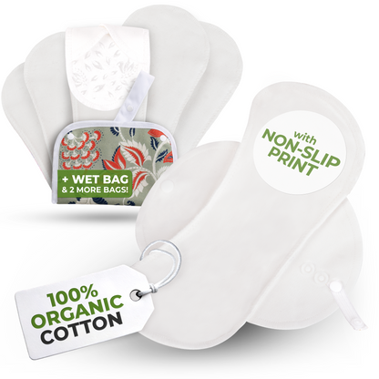 Non-Slip Reusable Incontinence Pads for Bladder Control (L+XL: 6-Pack) - Dancing Clouds