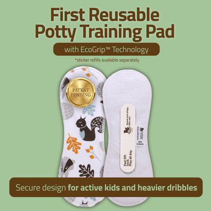 Reusable Potty Training Pads with EcoGrip for Bigger Leaks (Secure Fit, 8-Pack) - Badger